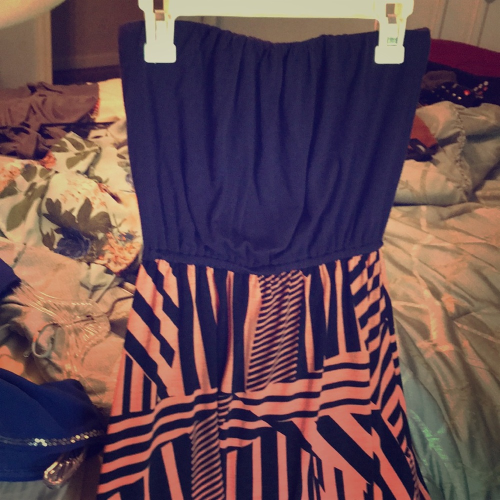 Strapless high-low dress